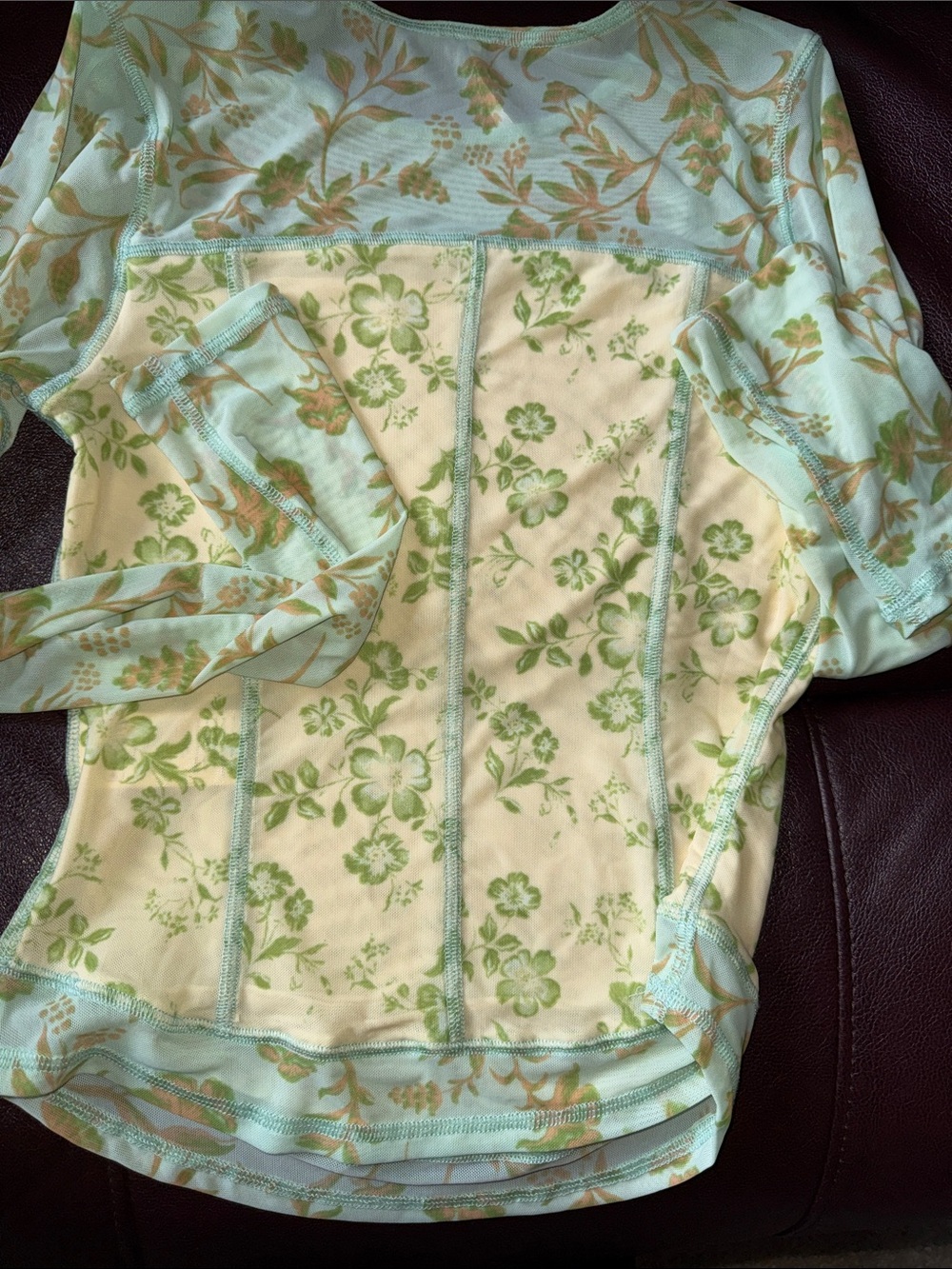 Free People Mint and Cream Floral Long-Sleeve Top - Picture 5 of 5